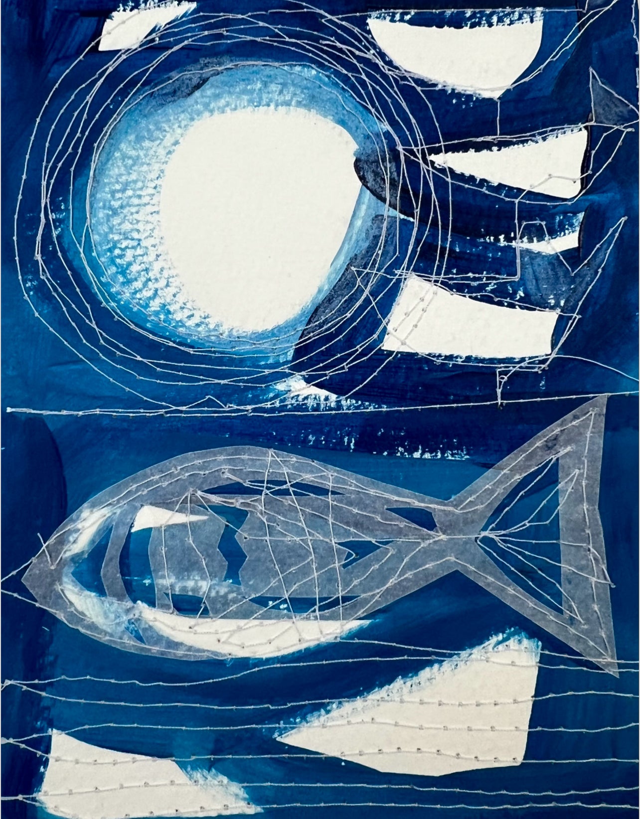 Night Swimming with birds 16 x 20