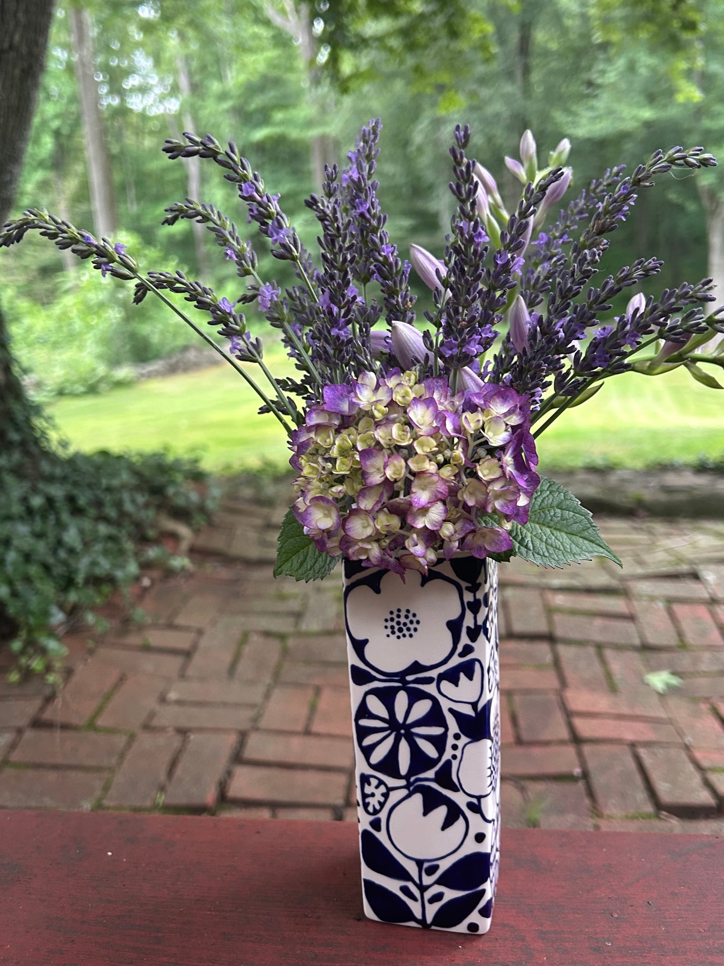 Rectangular bud vase, tall 6”