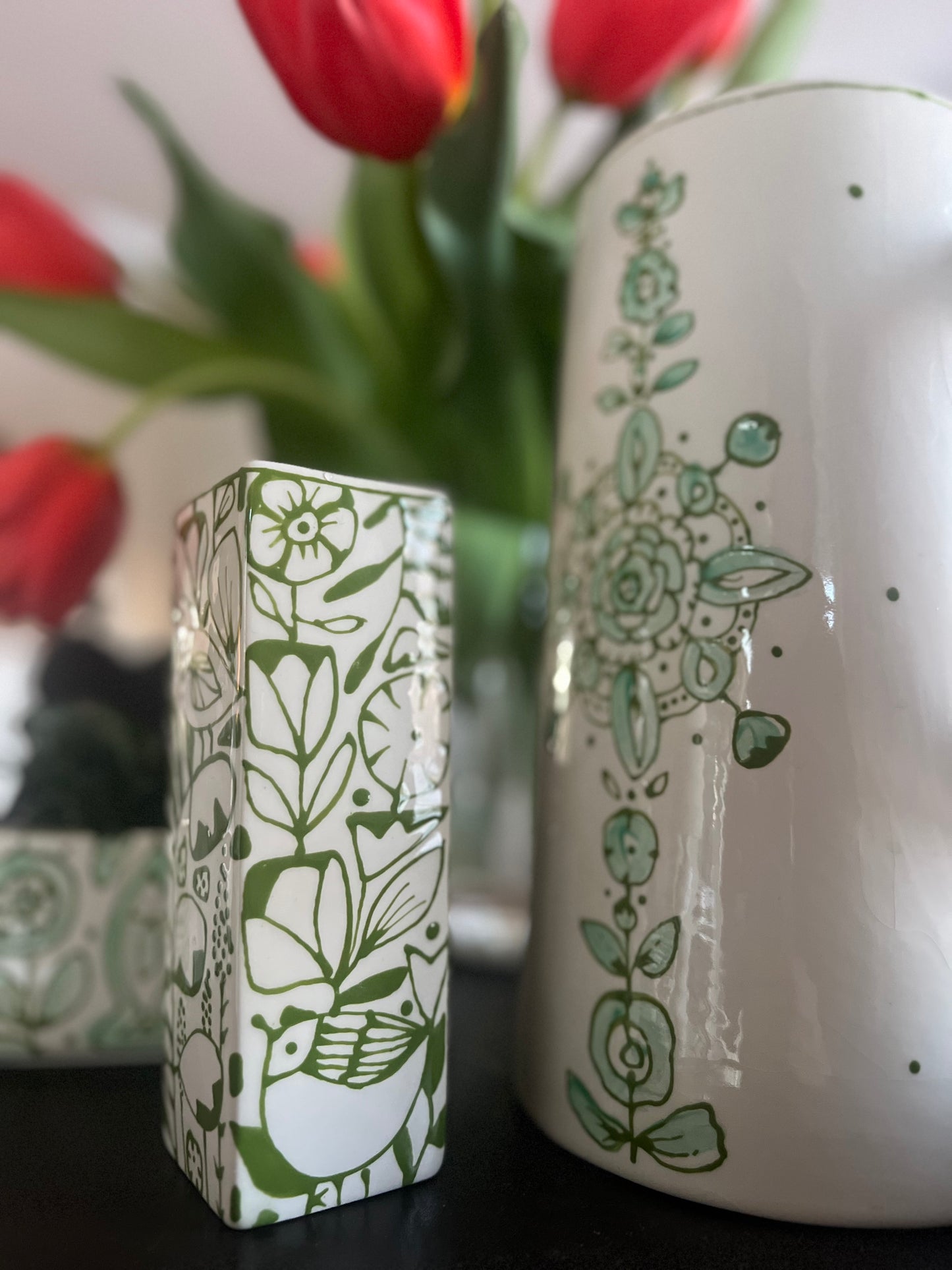 Rectangular bud vase, tall 6”