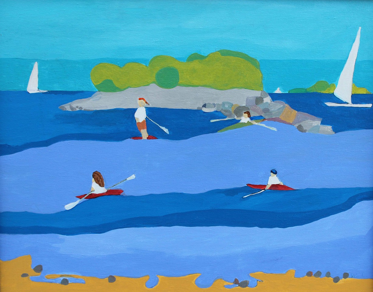 Paddlers at Gashouse Beach, 16x20 print